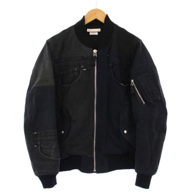 【中古】マインデニム MINEDENIM OLDPARK デニムジャケット ボンバージャケット Gジャン ジージャン 1 黒