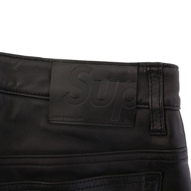 【中古】シュプリーム SUPREME 22AW Leather 5-Pocket Jean レザー5ポケットジーン パンツ 30 黒 /KH メンズ_4