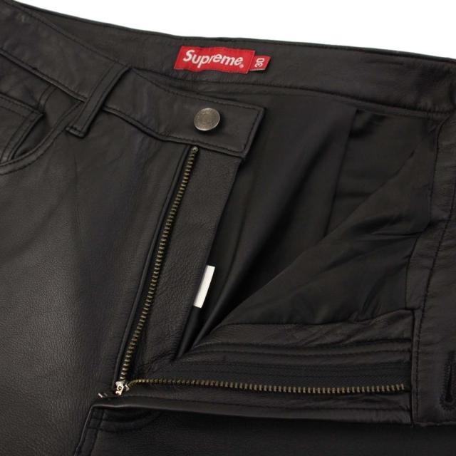 【中古】シュプリーム SUPREME 22AW Leather 5-Pocket Jean レザー5ポケットジーン パンツ 30 黒 /KH メンズ_6
