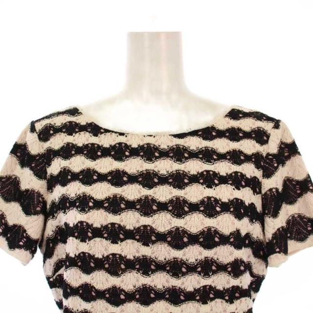 中古】ミッソーニ MISSONI ニット ワンピース 半袖 ひざ丈 ボーダー柄