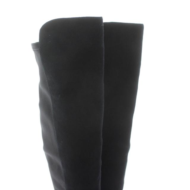 【中古】スチュアートワイツマン ニーハイブーツ ロングブーツ スエード 切替 インヒール 9.5M 黒 ブラック QW92048