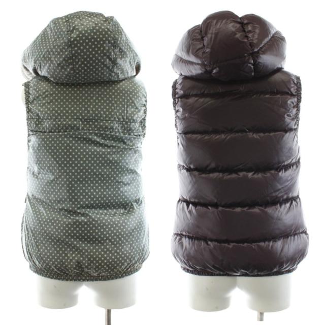 【中古】デュベティカ ダウンベスト ジップアップ リバーシブル ナイロン アウター 40 グレー 紫 パープル 中古】デュベティカ ダウンベスト ジップアップ リバーシブル ナイロン