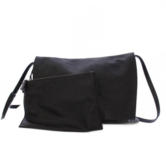 【中古】ザロウ THE ROW NAN ショルダーバッグ ポーチ付き レザー 黒 /KH レディース