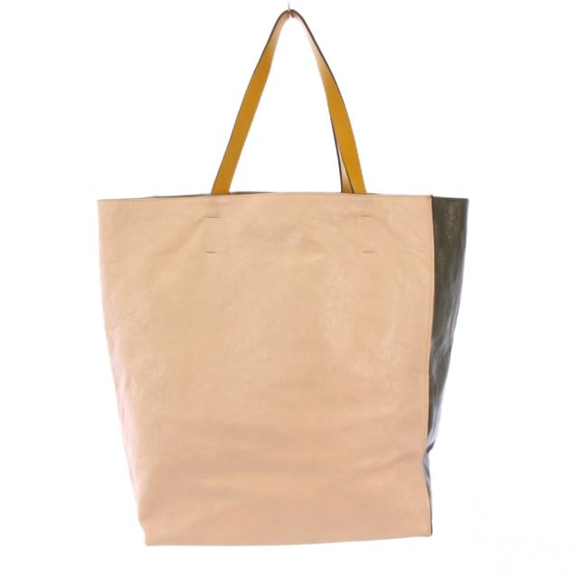 【中古】マルニ MARNI MUSEO SOFT ソフトトートバッグ ハンドバッグ ロゴ レザー 緑 グリーン ピンク SHMP0019U1_2