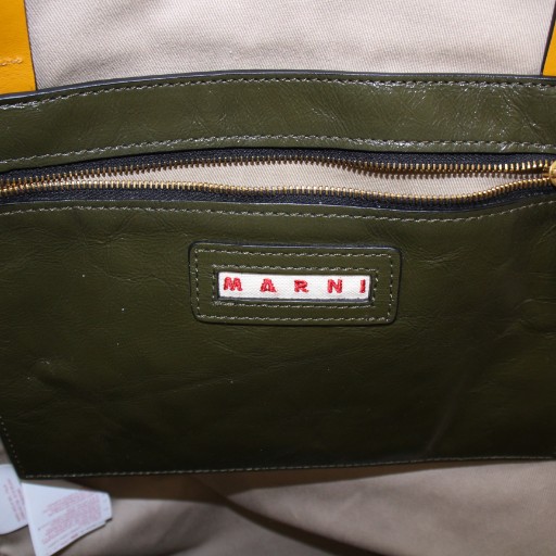 【中古】マルニ MARNI MUSEO SOFT ソフトトートバッグ ハンドバッグ ロゴ レザー 緑 グリーン ピンク SHMP0019U1_3