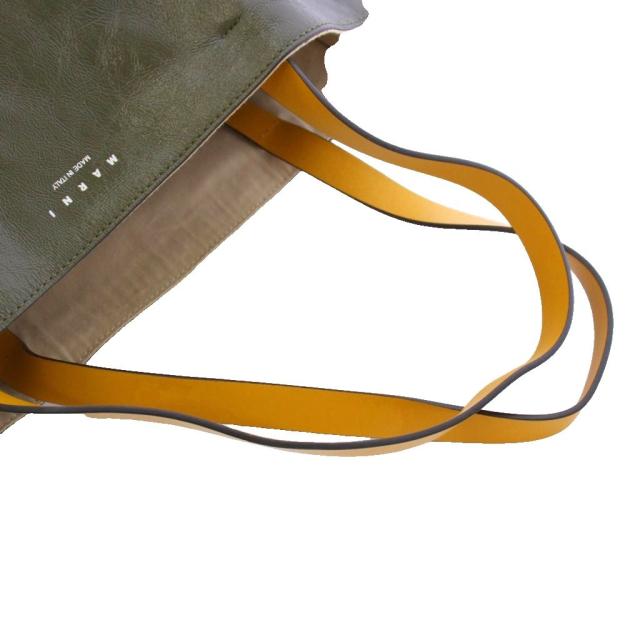 【中古】マルニ MARNI MUSEO SOFT ソフトトートバッグ ハンドバッグ ロゴ レザー 緑 グリーン ピンク SHMP0019U1_5