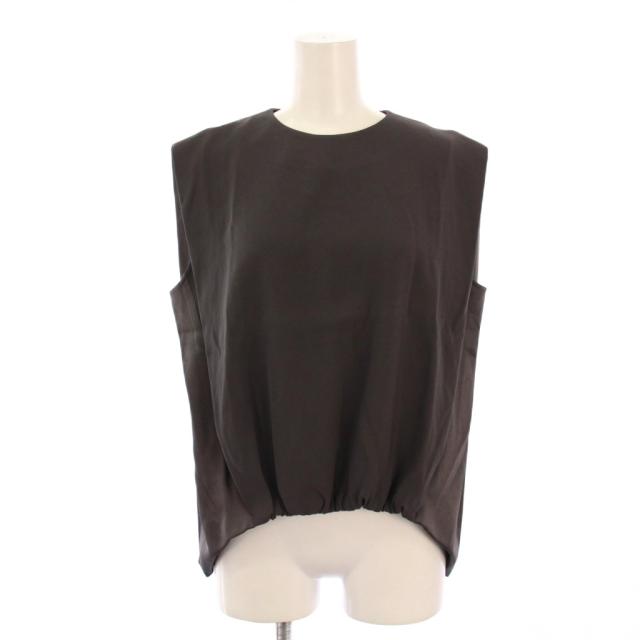 【中古】ディケイド DECADE 24SS CINDY ノースリーブブラウス シャツ プルオーバー クルーネック タック 4 グレー