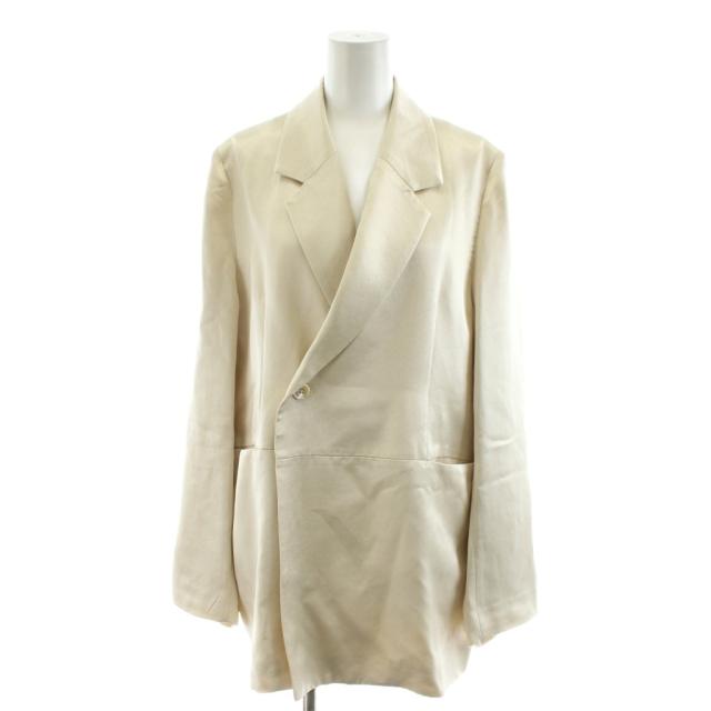 【中古】未使用品 ミースロエ 25SS リラクシーサテンジャケット テーラードジャケット F ベージュ MWFJ252022