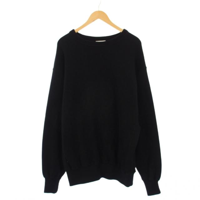 【中古】ヘリル HERILL 23SS C/S Double Layer Crew neck ニット セーター 長袖 コットンシルク 黒