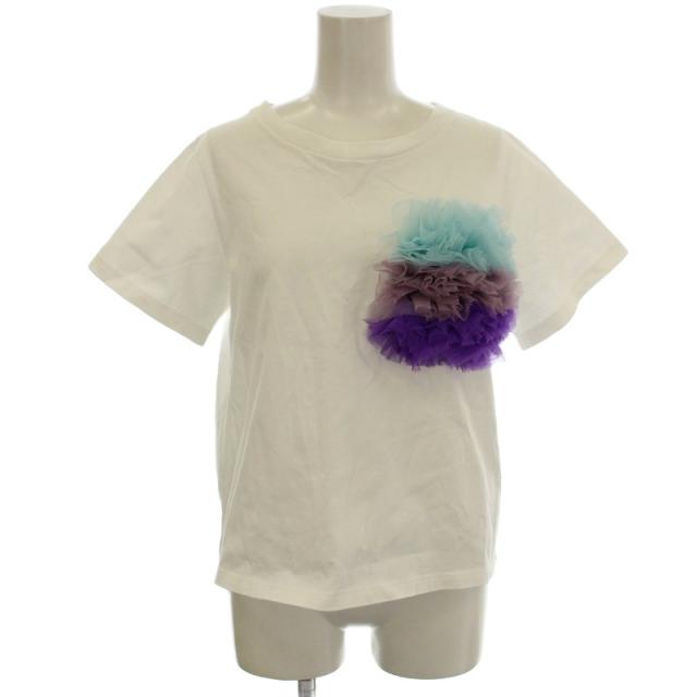【中古】トモ コイズミ TOMO KOIZUMI ラッフルポケット Tシャツ チュール カットソー 半袖 M 白 ホワイト TK002