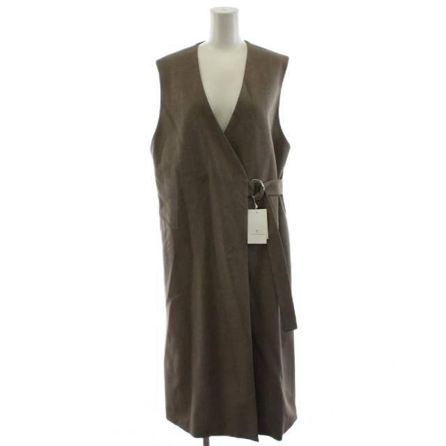 【中古】未使用品 ユナイテッドアローズ UNITED ARROWS ベスト ロング丈 ジレ 茶 ブラウン 1522-144-2837 /AN40
