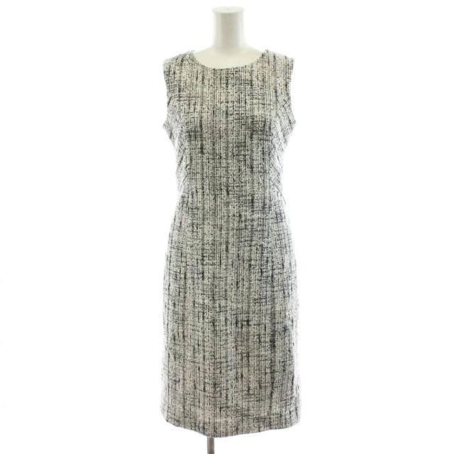 【中古】アナイ ANAYI 21SS Eternal Line スラブミックスツィード ワンピース ミモレ ロング ノースリーブ 36 白