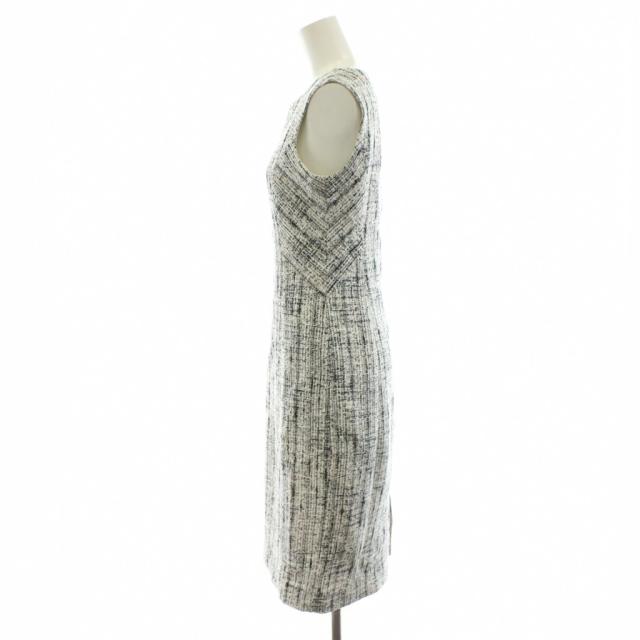 【中古】アナイ ANAYI 21SS Eternal Line スラブミックスツィード ワンピース ミモレ ロング ノースリーブ 36 白