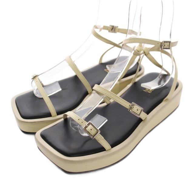 【中古】キンダー サロモン KINDERSALMON WEDGE SANDAL サンダル ストラップ 36 白 クリーム色 /YM レディース