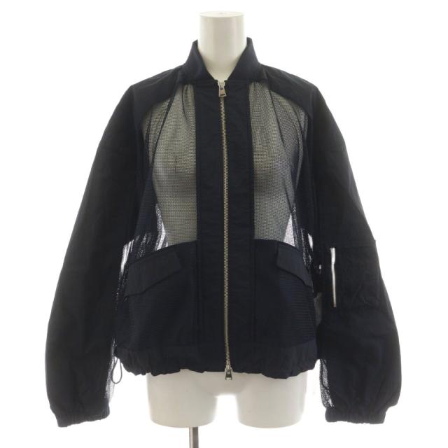 【中古】未使用品 エミ emmi atelier メッシュブルゾン ジャケット 切替 F 紺 ネイビー 13WFJ252013 /AN60 レディース