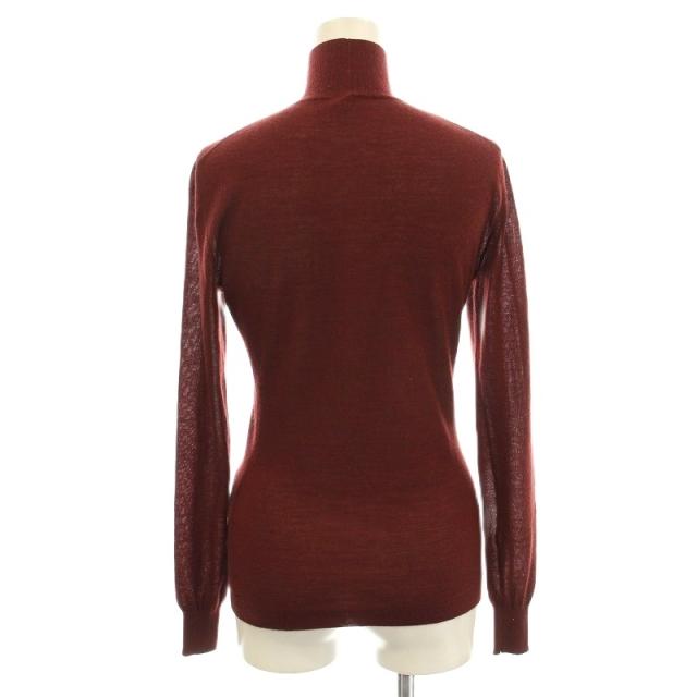 【中古】エルメス HERMES カシミヤ100 ニット ハイネック カットソー 長袖 36 ボルドー /☆G レディース_1