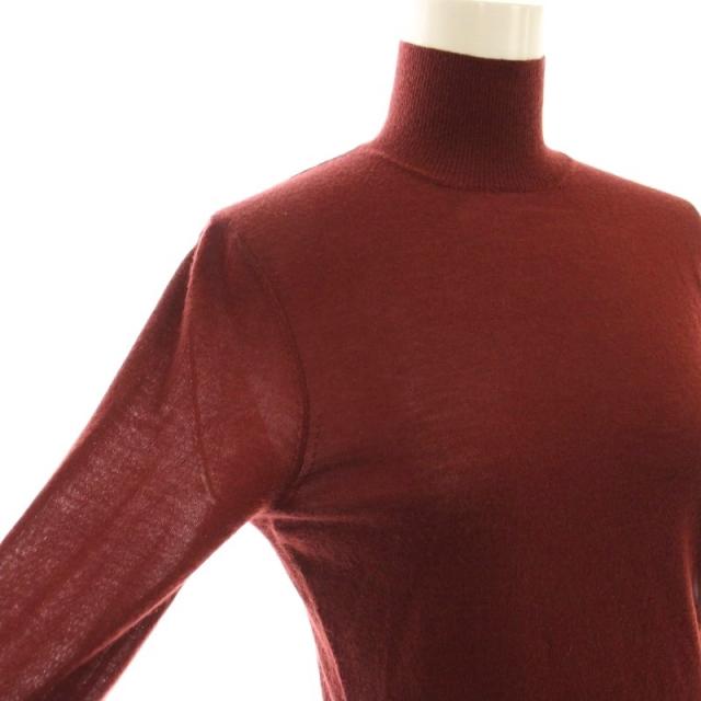 【中古】エルメス HERMES カシミヤ100 ニット ハイネック カットソー 長袖 36 ボルドー /☆G レディース_3