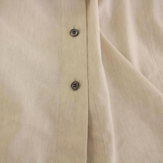 【中古】セオリー TRAVEL TWILL ELASTIC BK DR S シャツドレス ワンピース ロング 半袖 ベージュ アイボリー