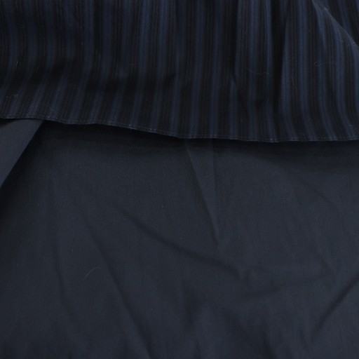 【中古】未使用品 セオリー Theory LINEAR COTTON IRREG PLT PO SK フレアスカート ミモレ ロング ストライプ柄 S 紺_4