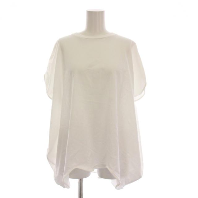 【中古】エンフォルド ENFOLD 25AW スカラップワイドTシャツ カットソー スビンジャージー 38 白 ホワイト
