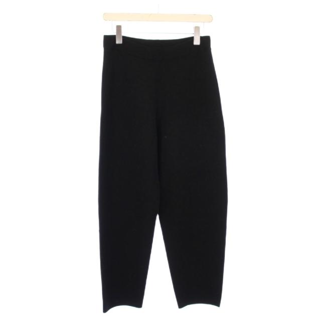 【中古】マックスマーラステュディオ スラックスパンツ イージー ニット ウエストゴム ストレッチ ワンカラー M 黒