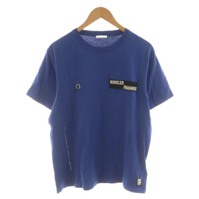 【中古】モンクレール × フラグメントデザイン MAGLIA Tシャツ カットソー 半袖 ロゴ S 青 ブルー E109U8003950