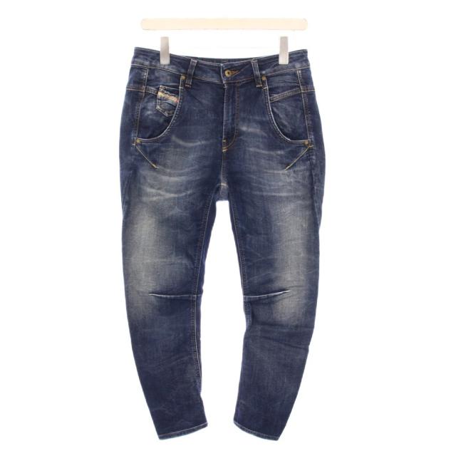 【中古】ディーゼル DIESEL FAYZA-NE デニムパンツ ジーンズ ジップフライ ストレッチ ロゴパッチ W25 インディゴ