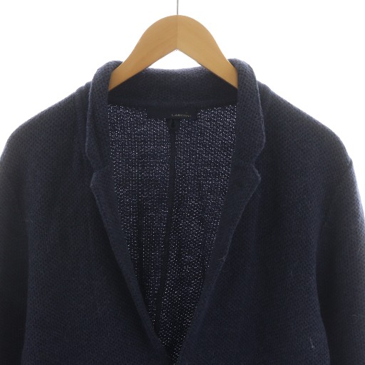 【中古】ラルディーニ LARDINI JJLJM19 テーラードジャケット シングル ニット ウール混 アルパカ L 紺 ネイビー_4