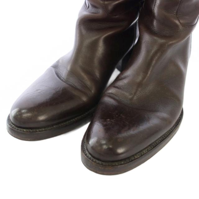 【中古】サルトル SARTORE ジョッキーブーツ ロングブーツ レザー バックファスナー 36 ブラウン /TK レディース_2