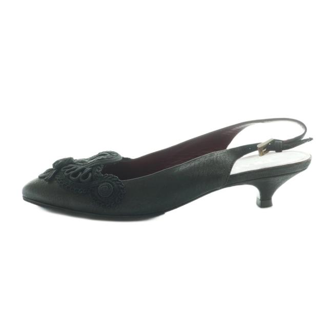 中古】プラダ PRADA スリングバックパンプス サンダル 35 黒 ブラック