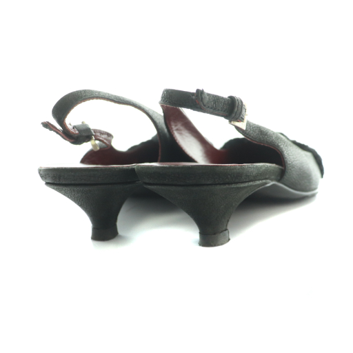 中古】プラダ PRADA スリングバックパンプス サンダル 35 黒 ブラック