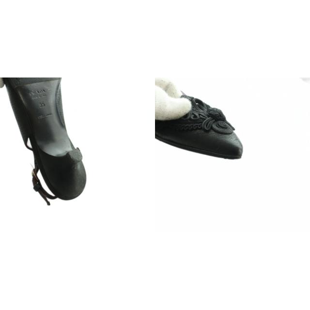 中古】プラダ PRADA スリングバックパンプス サンダル 35 黒 ブラック