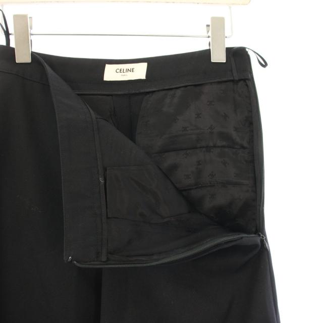 【中古】セリーヌ CELINE ワイドパンツ サイドファスナー 黒 /TK レディース_2