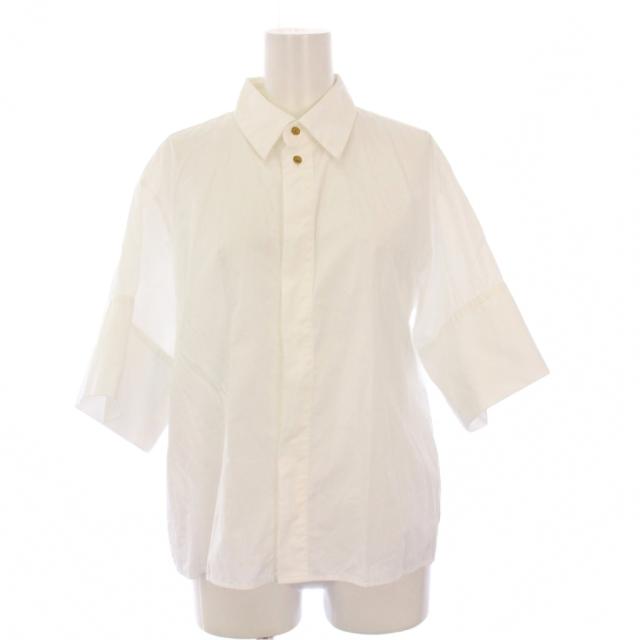 【中古】キャバン CABaN 23SS コットンタイプライター 半袖シャツ ブラウス F 白 39-01-31-01005 /KH レディース