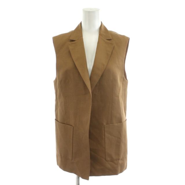 【中古】未使用品 アナイ ANAYI 24SS ベスト 麻 リネン混 36 茶 ブラウン 10241110230 /AN27 レディース