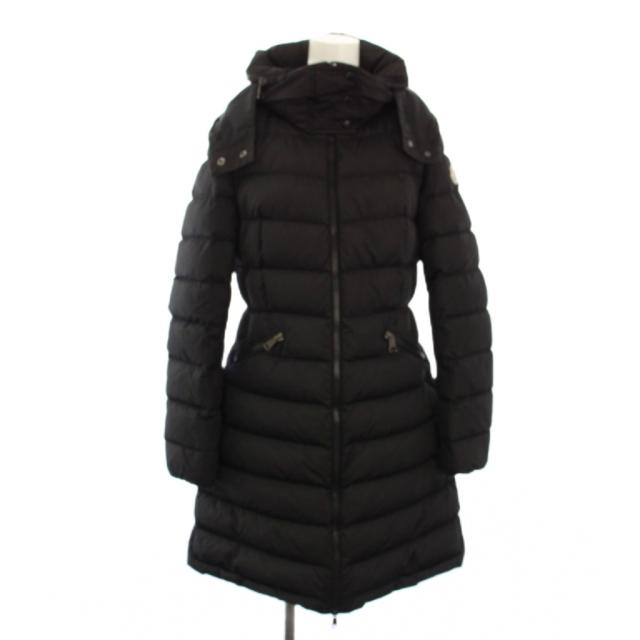 【中古】モンクレール MONCLER FLAMMETTE フラメッテ ダウンコート ロング フーディ 1 黒 F20931C50900 /KH