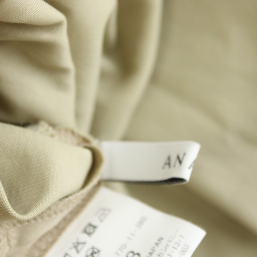 【中古】アナイ ANAYI 24SS ドライツイルポケットシャツワンピース ミモレ ロング フレンチスリーブ 38 ベージュ