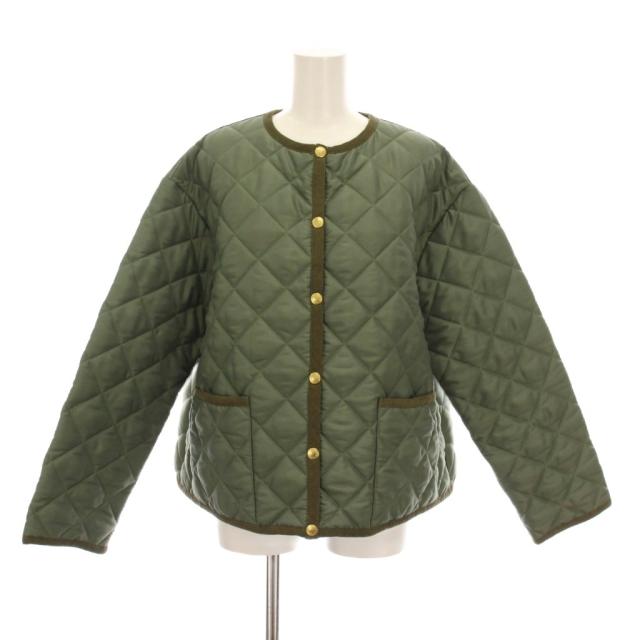 【中古】トラディショナルウェザーウェア 24AW ARKLEY A-LINE キルティングジャケット 中綿 ノーカラー 34 カーキ