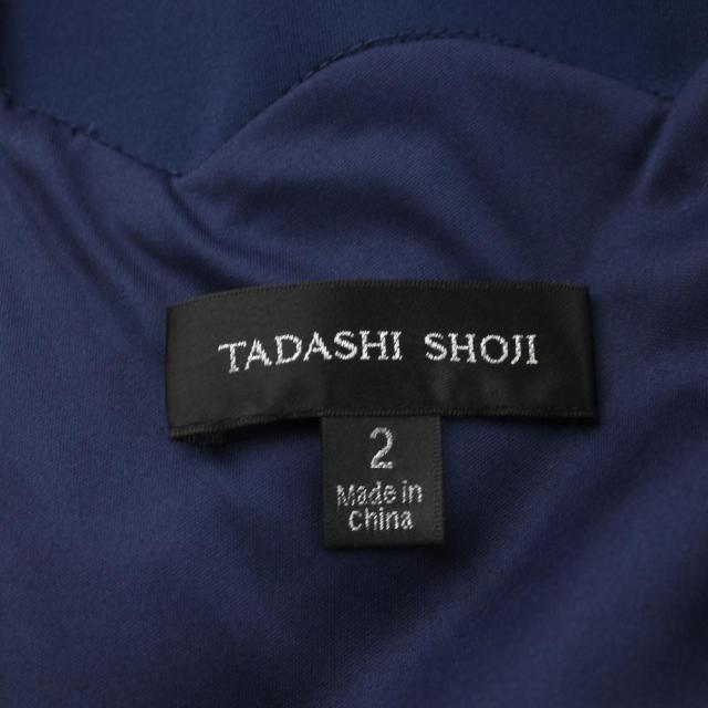 【中古】タダシショージ TADASHI SHOJI ワンピース ひざ丈 レース フレンチスリーブ 2 紺 ネイビー AGK1432M /AN1_3