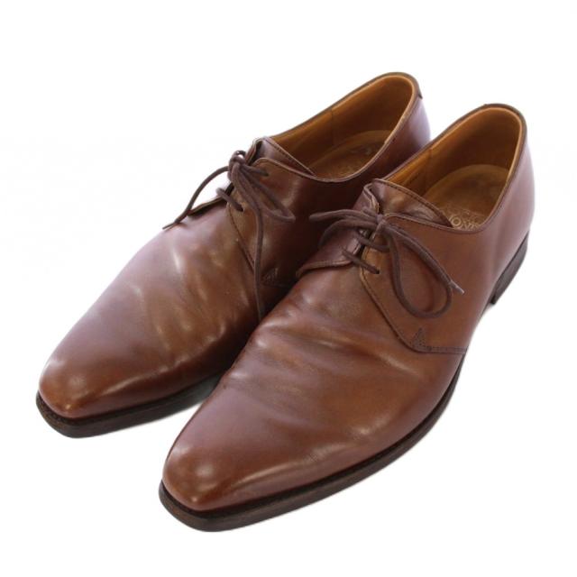 【中古】クロケット&ジョーンズ CROCKETT&JONES ビジネスシューズ レースアップ スクエアトゥ ローヒール レザー