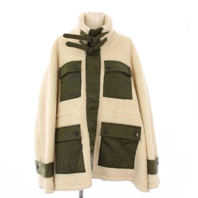 【中古】エズミ EZUMi ボアブルゾン フリースジャケット スタンドカラー M 白 YEAW21JK04 /KH レディース