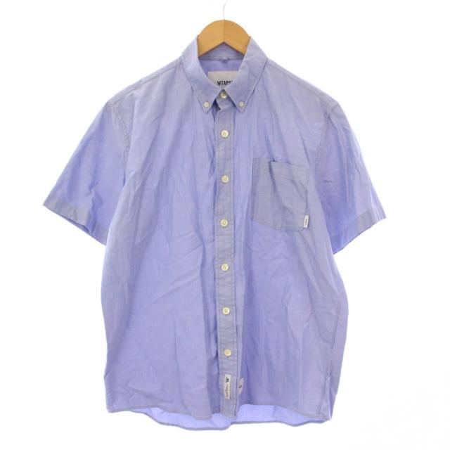 【中古】WTAPS 20SS BD SS SHIRT COTTON OXFORD THOMAS MASON オックスフォードシャツ ボタンダウン 半袖 1 青