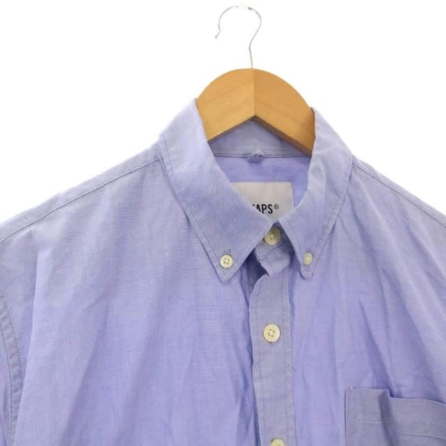 【中古】WTAPS 20SS BD SS SHIRT COTTON OXFORD THOMAS MASON オックスフォードシャツ ボタンダウン 半袖 1 青_3