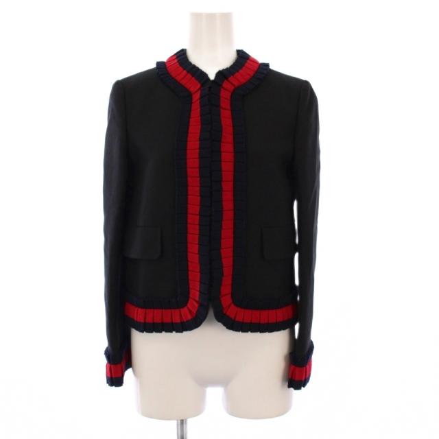 【中古】グッチ GUCCI 背広 否色合い上衣 台形スコート ひざ丈 シェリー酒生産ライン 36 38 黒 452936 453892