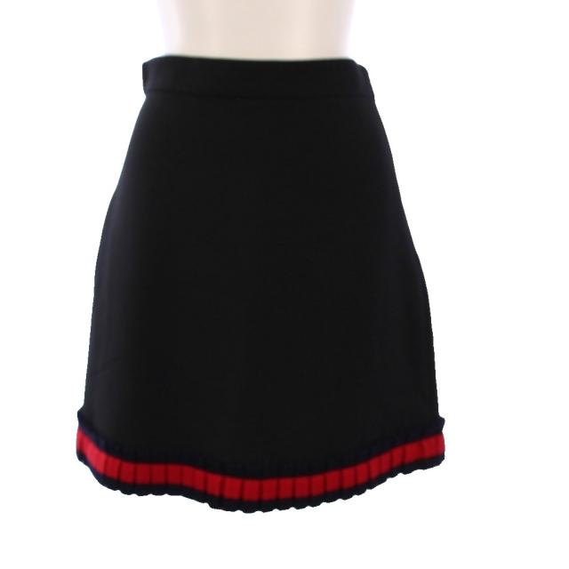 【中古】グッチ GUCCI 背広 否色合い上衣 台形スコート ひざ丈 シェリー酒生産ライン 36 38 黒 452936 453892
