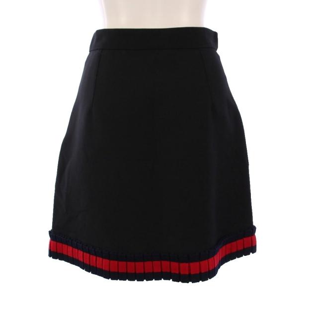 【中古】グッチ GUCCI 背広 否色合い上衣 台形スコート ひざ丈 シェリー酒生産ライン 36 38 黒 452936 453892