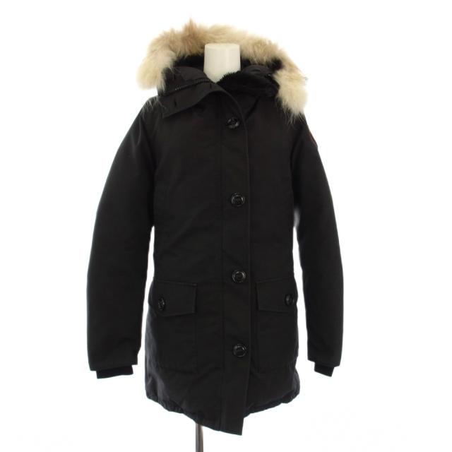 【中古】カナダグース CANADA GOOSE BRONTE PARKA ブロンテパーカ ダウンコート フーディ コヨーテファー S 黒