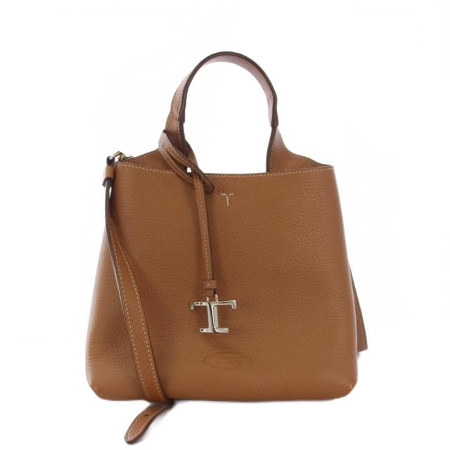 【中古】トッズ TOD'S タイムレス ミニ 2WAY ハンドバッグ ショルダーバッグ レザー 茶 /KH レディース