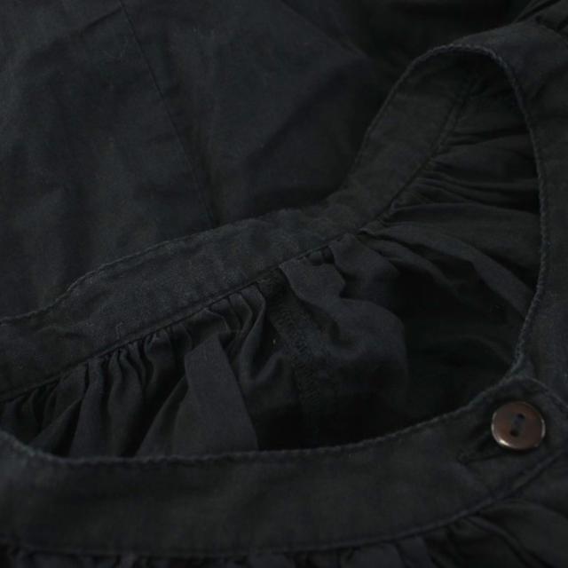 【中古】マリハ MARIHA シャツワンピース ギャザー ロング マキシ 長袖 バンドカラー 36 黒 ブラック 3211234014_6