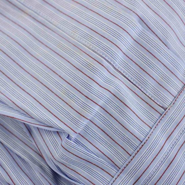 【中古】コムデギャルソンオム 田中オム期 AD2002 シャツ 長袖 ストライプ柄 サックスブルー 赤 HI-B023 メンズ_8